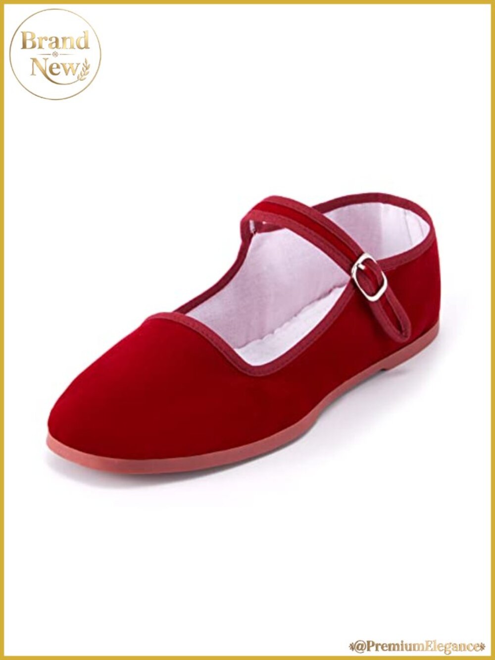 Cotton Mary Jane Flats Square Toe Buckle Comfort Casual Shoes